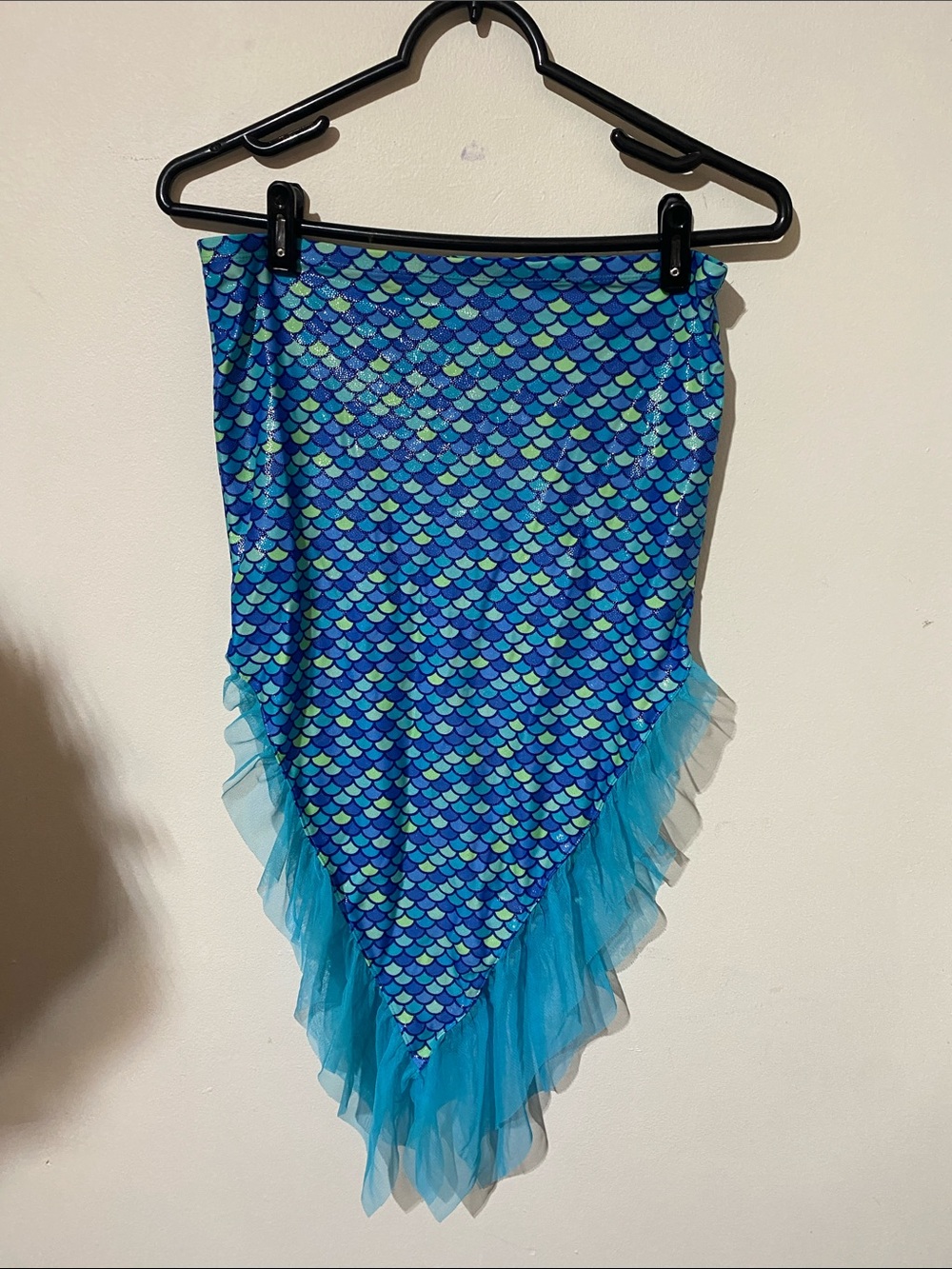 wonder nation Blue Mermaid-Scale Asymmetrical Ruffle Skirt